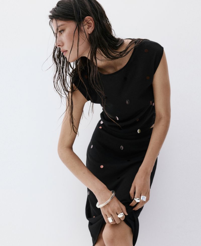 Women's Fine-Knit Sequined Skirt
