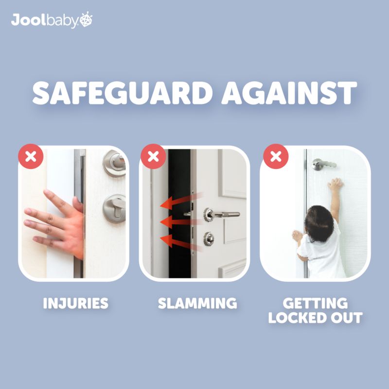 Toddler Jool Door Pinch Guards (6 Pack) – Slam Preventer – Babyproof Doors to Avoid Pinched Fingers & Door Slamming, Keep Pets from Getting Locked In