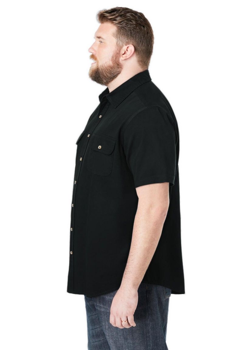 Tall by KingSize Short Sleeve Denim and Twill Shirt