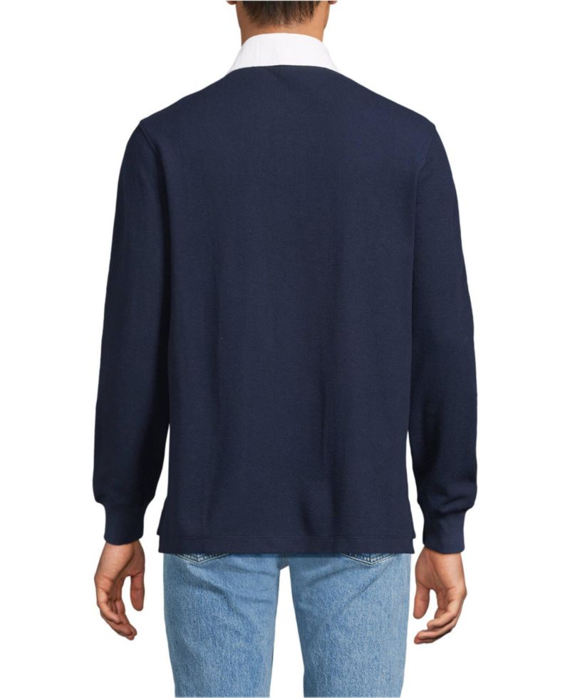Men's Long Sleeve Honeycomb Pique Rugby
