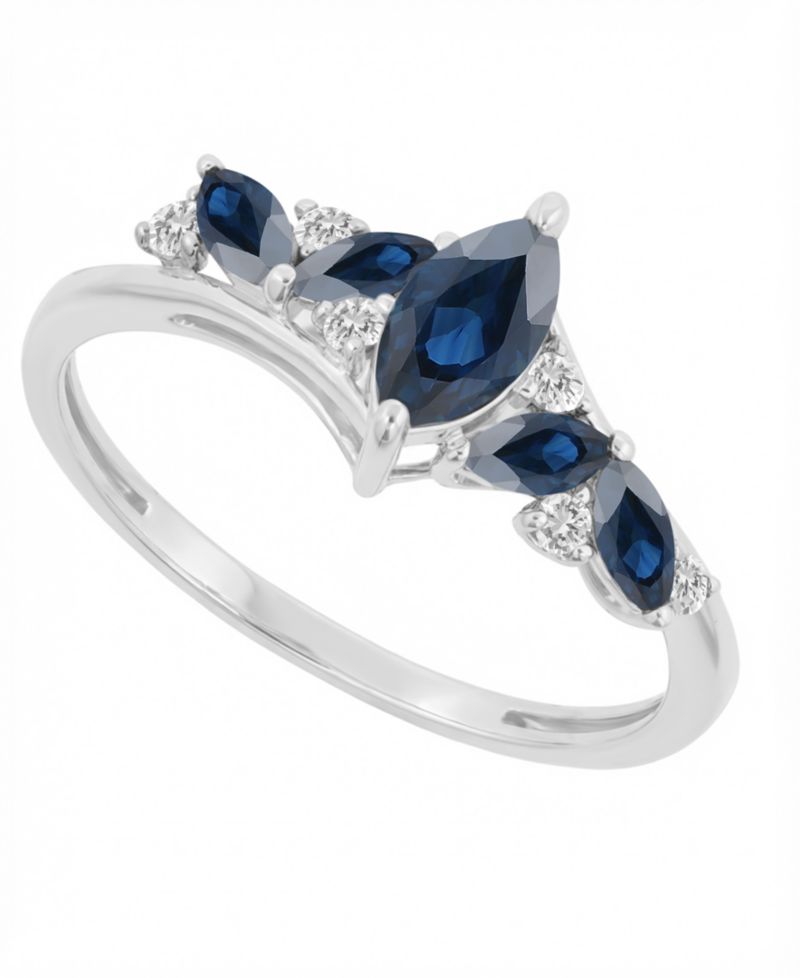Ruby (7/8 ct. t.w.) and Diamond (1/10 ct. t.w.) Ring in 14k Yellow Gold (Also Available in Sapphire and Emerald)