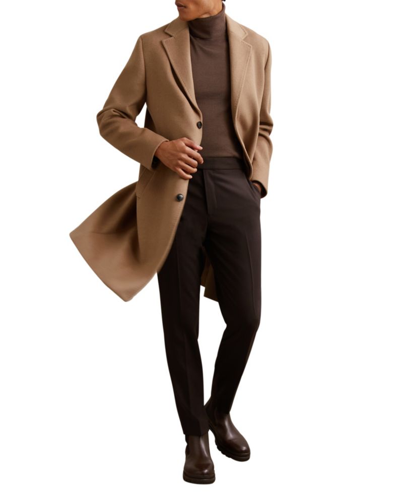 Men's Empire Wool-Blend Single-Breasted Relaxed-Fit Overcoat
