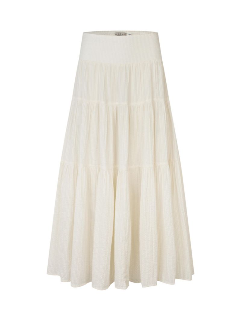 Women's Smocked Waist Tiered Midi Skirt