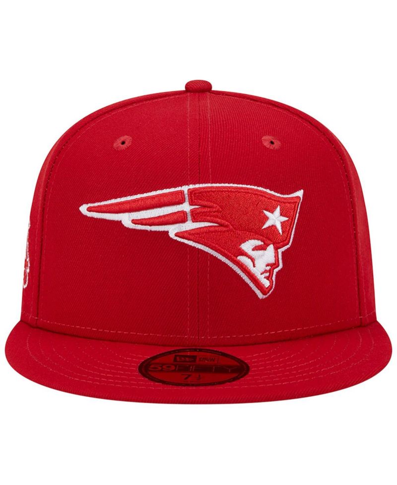 Men's Scarlet New England Patriots Super Bowl XXXVI Main Patch 59FIFTY Fitted Hat