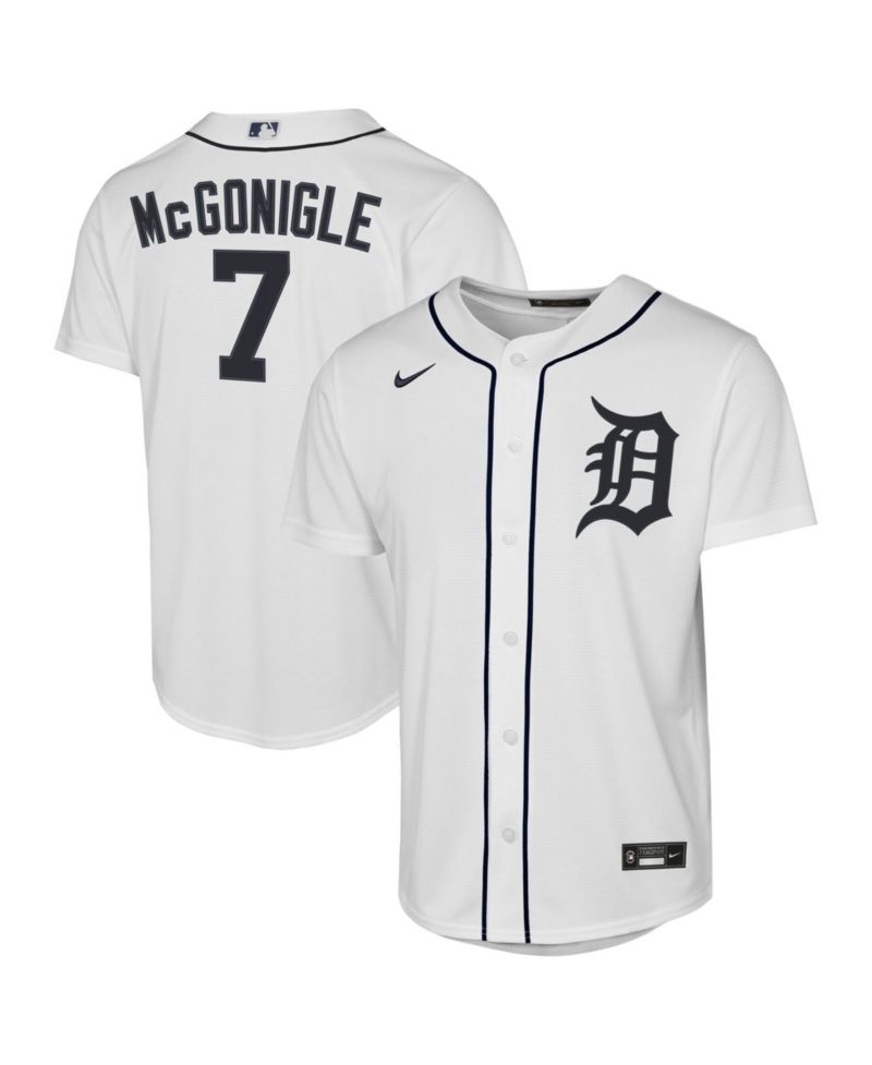 Big Boys and Girls Kevin McGonigle White Detroit Tigers Home Replica Jersey