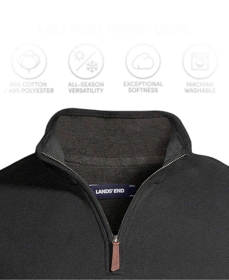 Men's Bedford Rib Quarter Zip Pullover Sweater