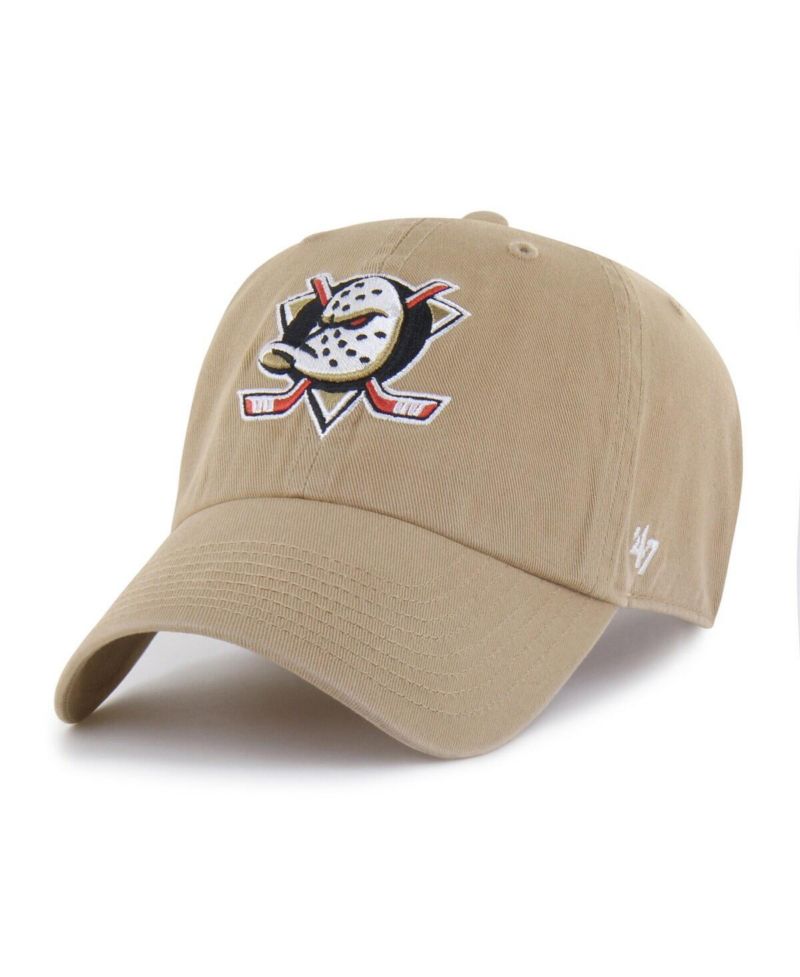 Men's Khaki Anaheim Ducks Logo Clean Up Adjustable Hat