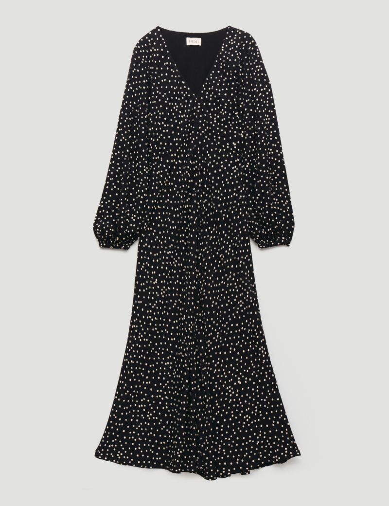 Women's V-Neck Long Sleeve Crepe Dress