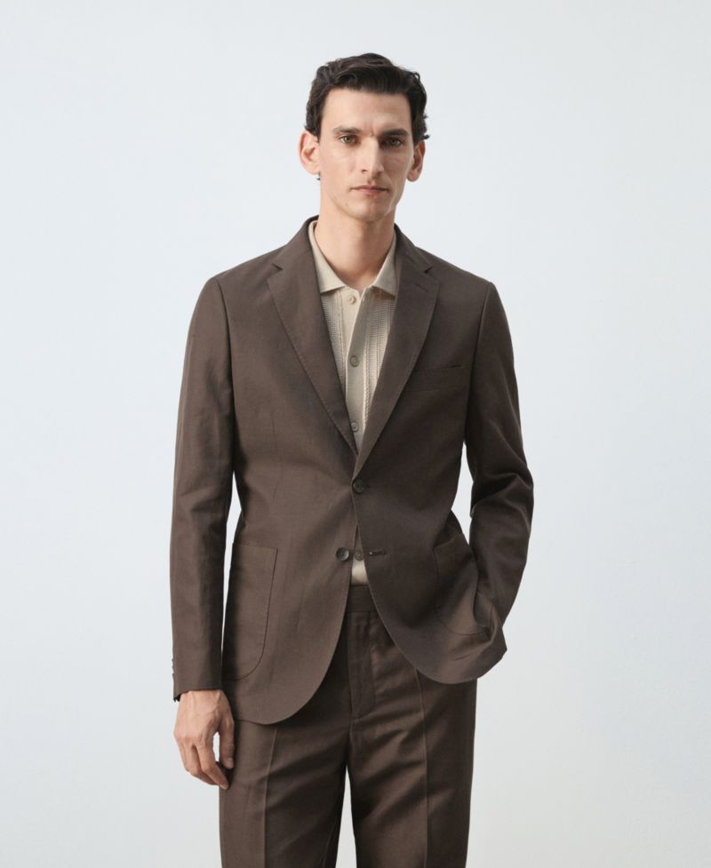 Men's Slim-Fit Lyocell-Linen Suit Jacket