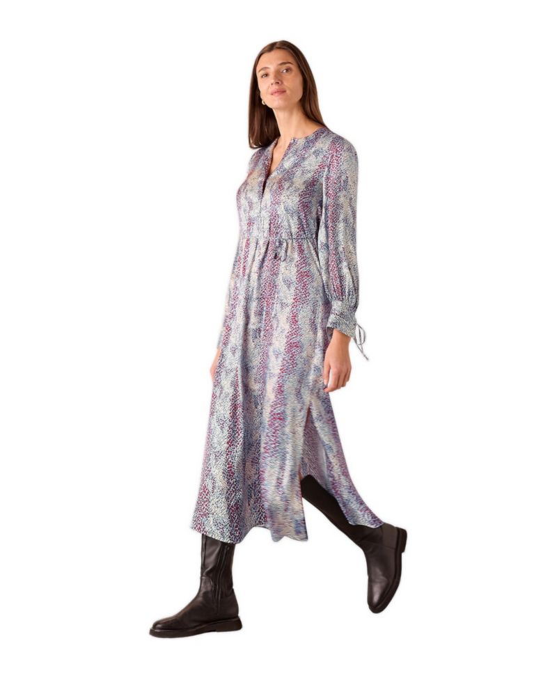 Women's Mottled Snake Print Midi Dress