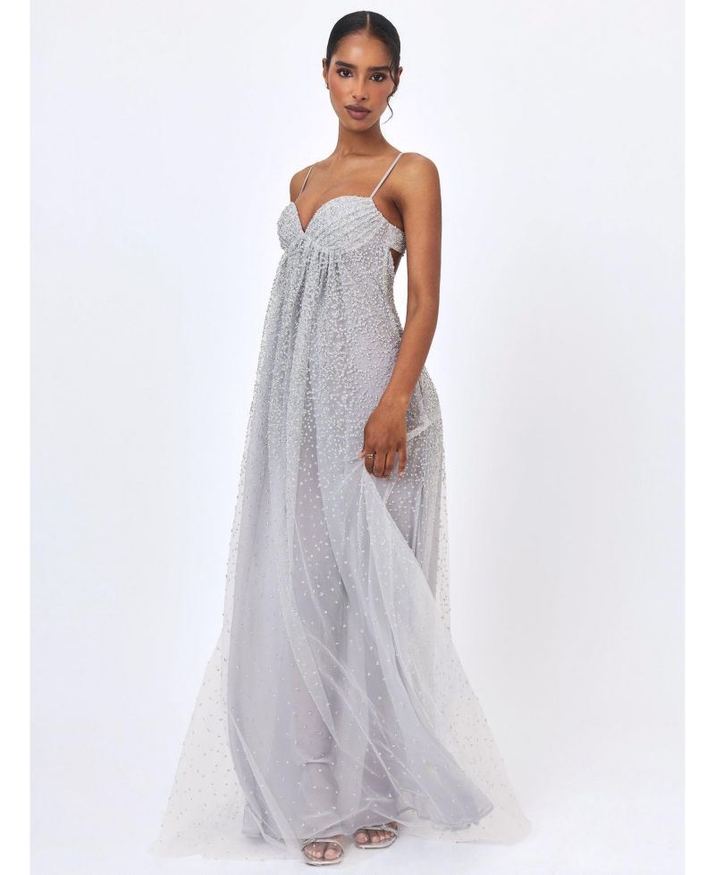 Women's Wallie Backless Rhinestone-Embellished Sweetheart Gown
