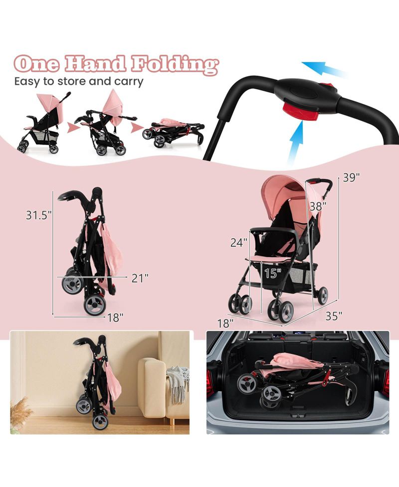 / Foldable, Lightweight, Travel-friendly, 5-Point Safety System / Toddler Stroller