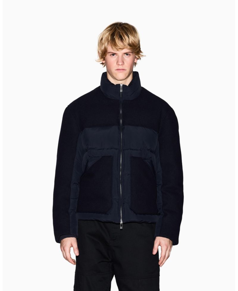 Men's Quilted Color Block Puffer Coat
