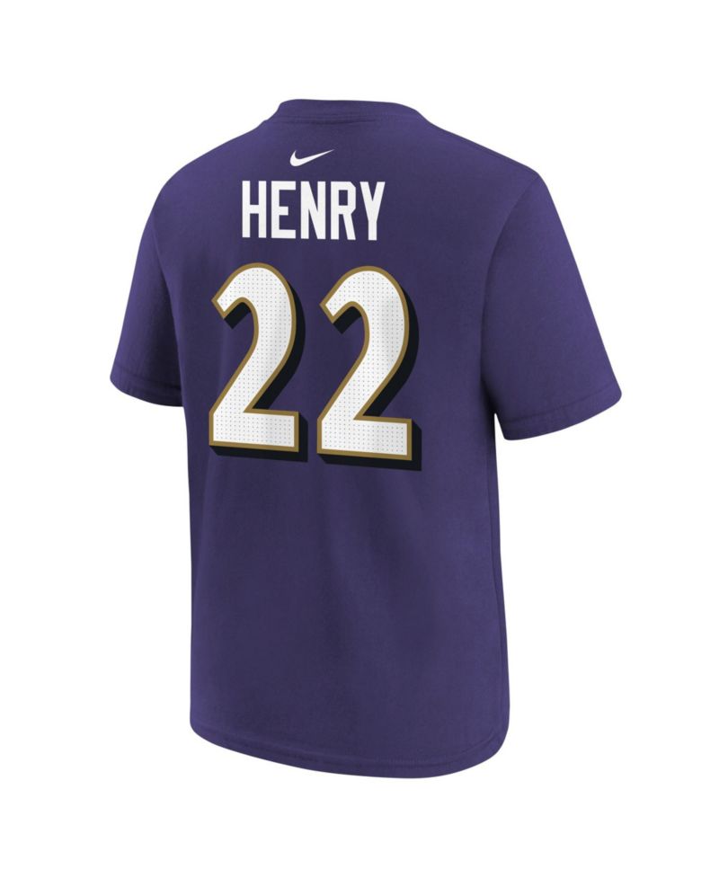 Big Boys and Girls Derrick Henry Purple Baltimore Ravens Player Name & Number T-Shirt