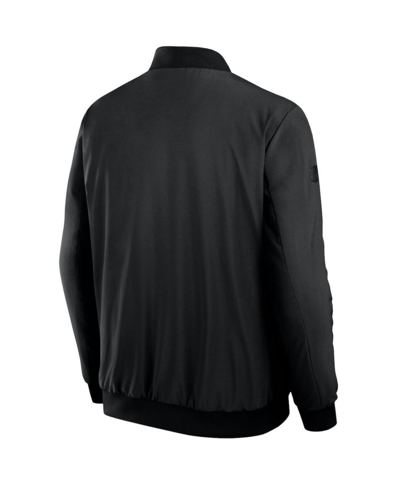 Men's Black New Jersey Devils Authentic Pro Road Full-Zip Bomber Jacket