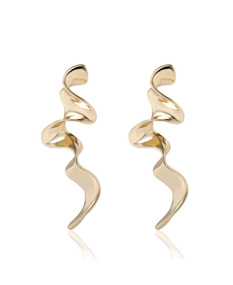 Wavy Statement Drop Earrings