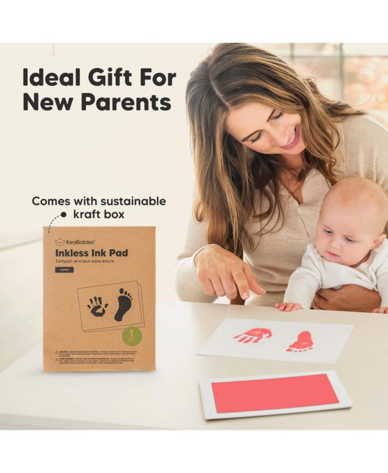 1pk Inkless Ink Pad for Baby Hand and Footprint Kit, Clean Touch Dog Paw, Dog Nose Print Kit, Baby & Pet Safe, Jumbo