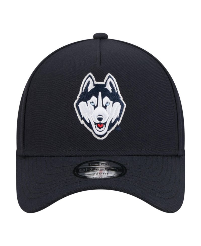 Big Boys and Girls Navy UConn Huskies 9FORTY A-Frame Adjustable Hat