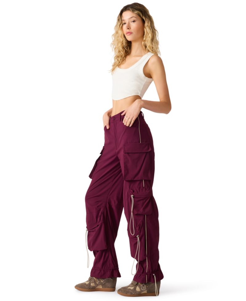 Women's Jacey Cargo Wide-Leg Mid-Rise Pants