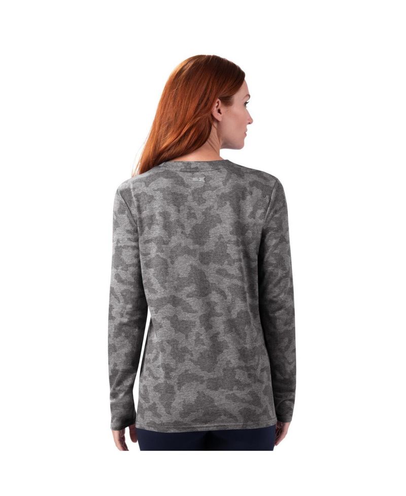 Women's Grey Detroit Lions Camo Performance Long Sleeve T-Shirt