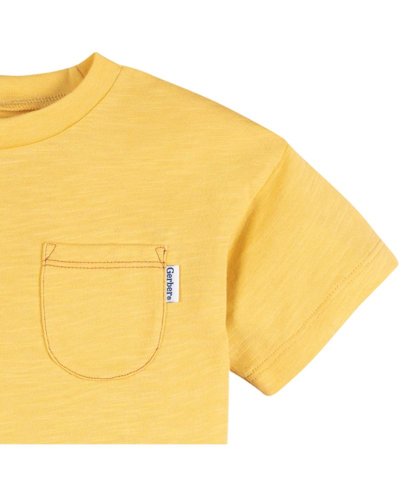 Baby Boys 3-Piece T-Shirts and Shorts, Awesome Yellow, 18 Months