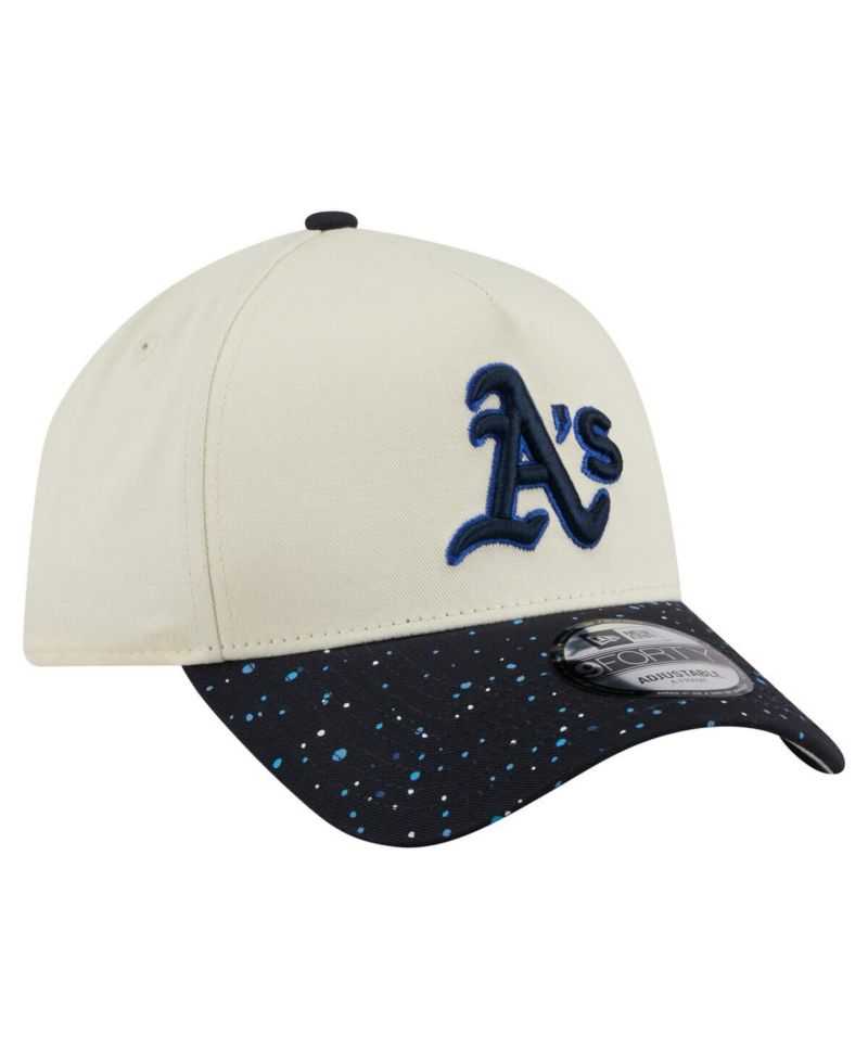Men's Cream Athletics Speckle A-Frame 9FORTY Adjustable Hat