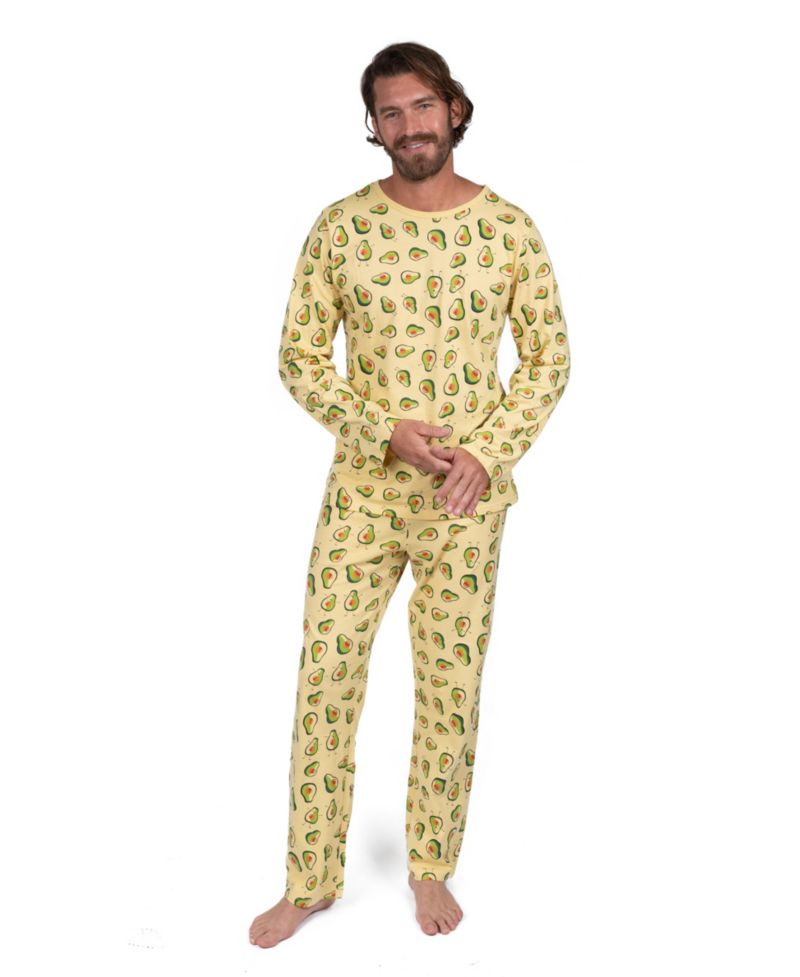 Men's Matching Family Two Piece Cotton Long Sleeve Loose Fit Pajamas