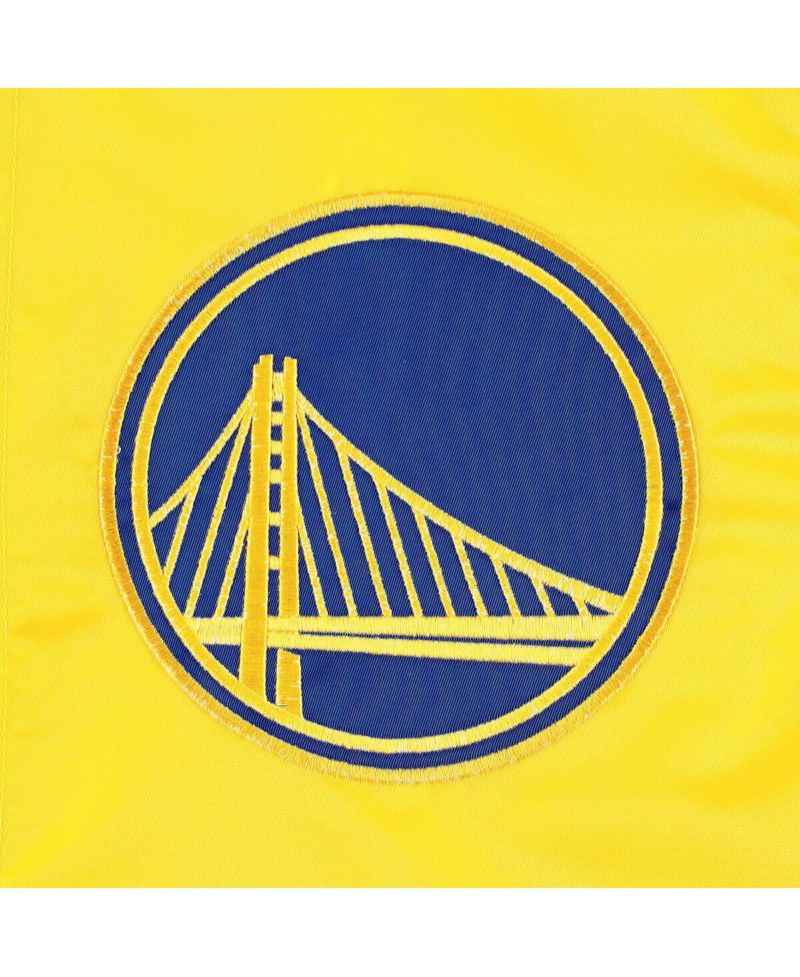 Men's Gold Golden State Warriors Slider Satin Full-Snap Varsity Jacket