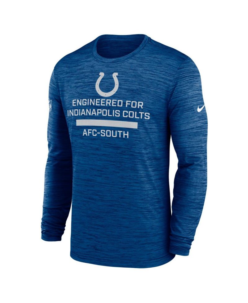 Men's Royal Indianapolis Colts Sideline Velocity Performance Long Sleeve T-Shirt