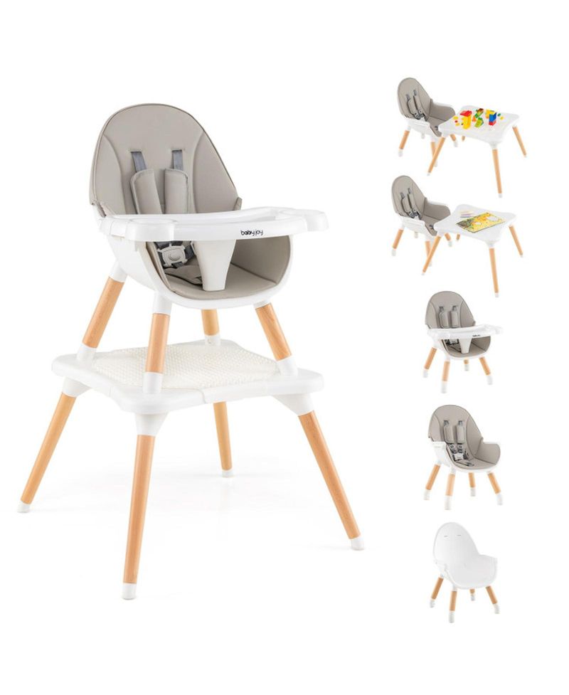 Toddler 6-in-1 Convertible Wooden High Chair