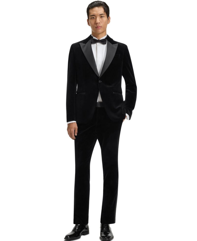Men's Cotton Velvet Slim-Fit Tuxedo Jacket