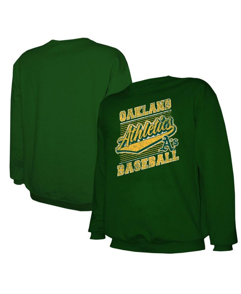 Men's Green Oakland Athletics Pullover Sweatshirt