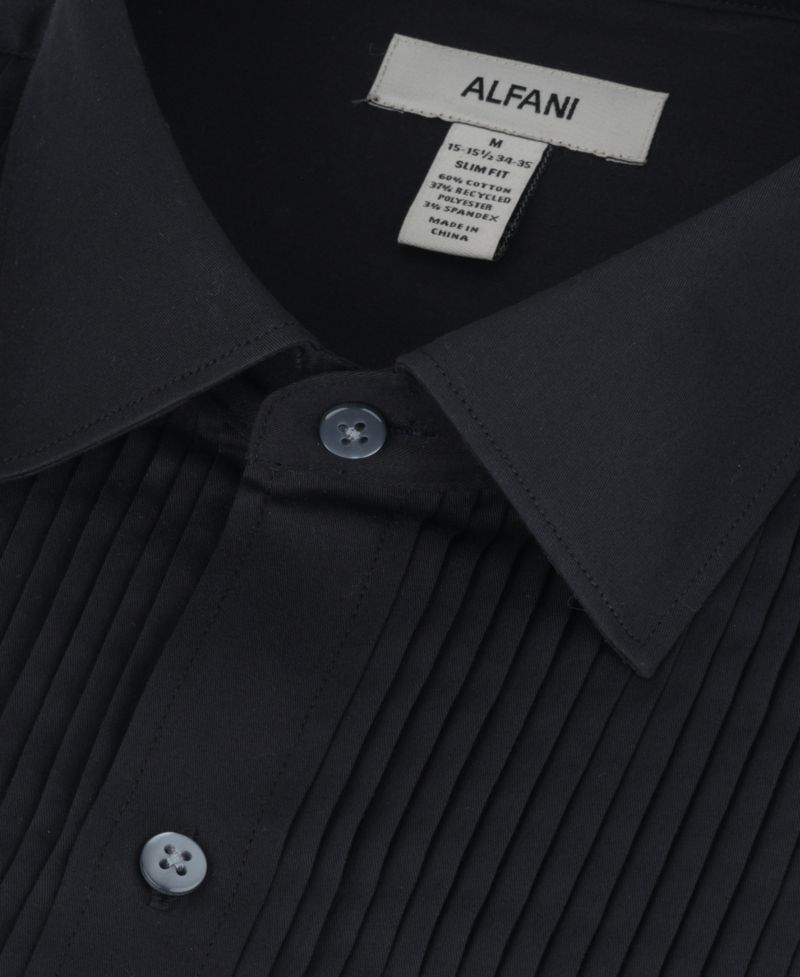 Men's Slim Fit Pleated Tuxedo Shirt