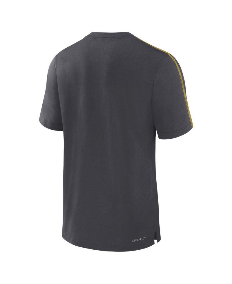 Men's Anthracite Michigan Wolverines 2024 Sideline Player Performance Tri-Blend T-Shirt