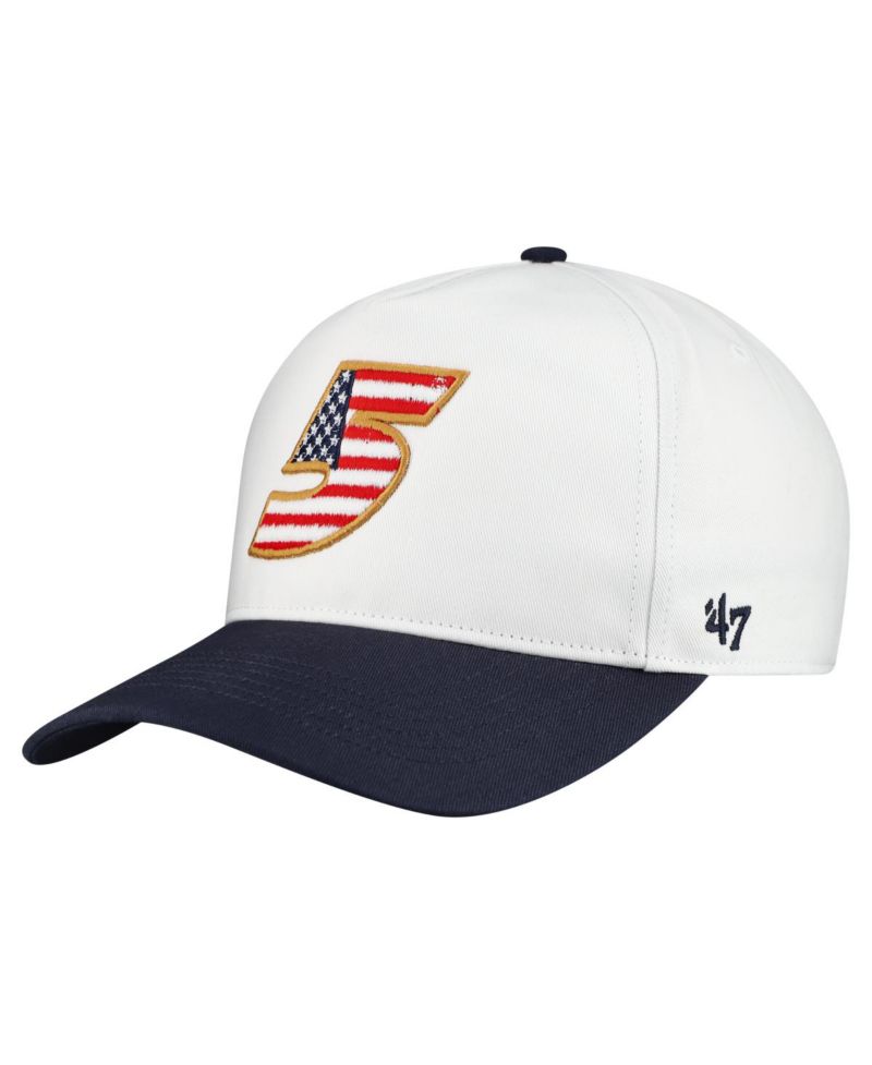 Men's White Kyle Larson Flag Fill Two-Tone Team Adjustable Hitch Hat