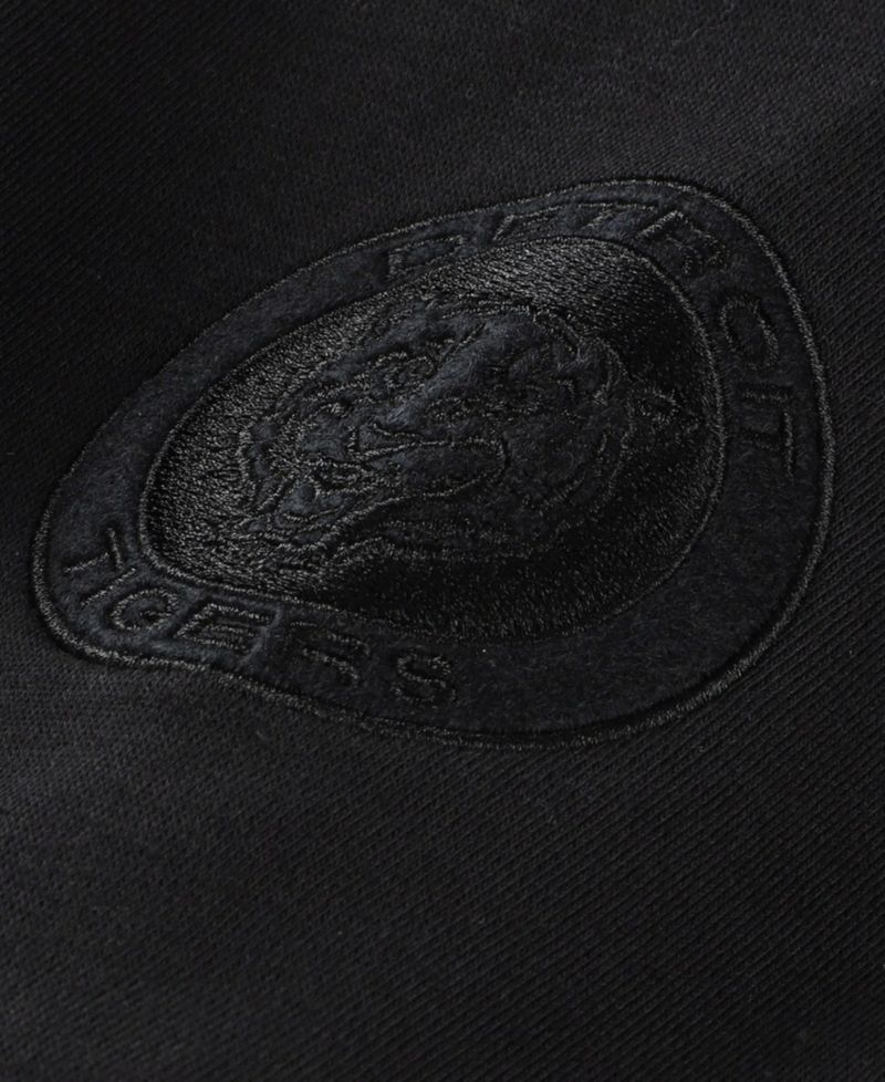 Men's Black Detroit Tigers Phantom Fleece Crewneck Sweatshirt