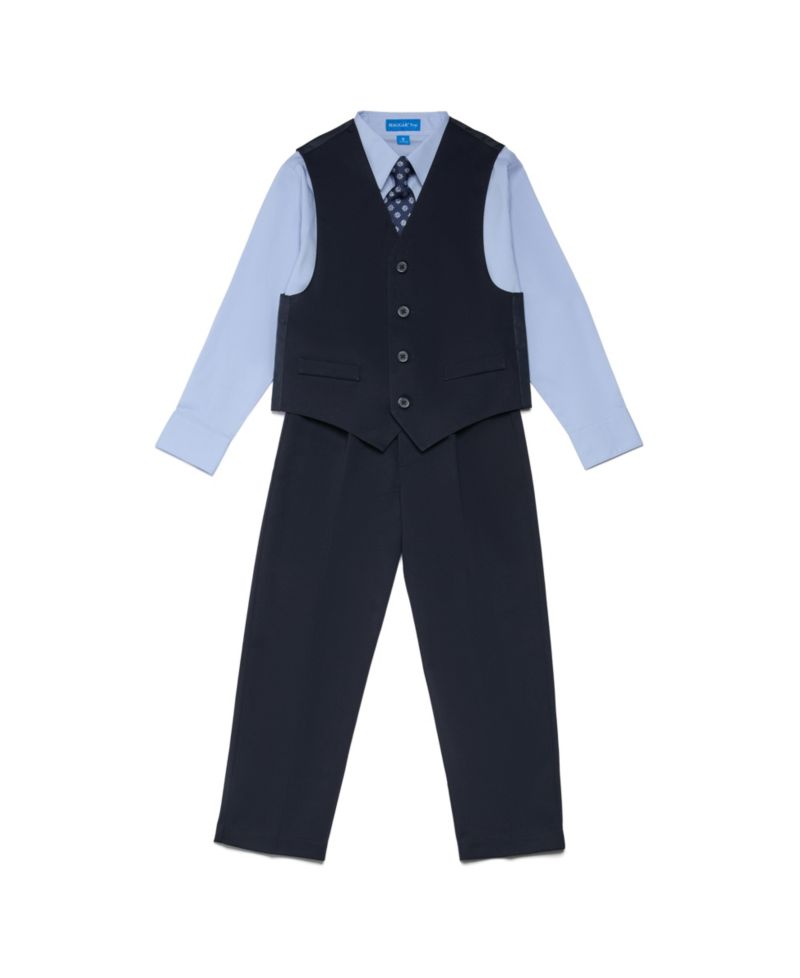 SmartWash Boys' 4-7 Washable Vest, Shirt, Pants and Tie, 4-Piece Set