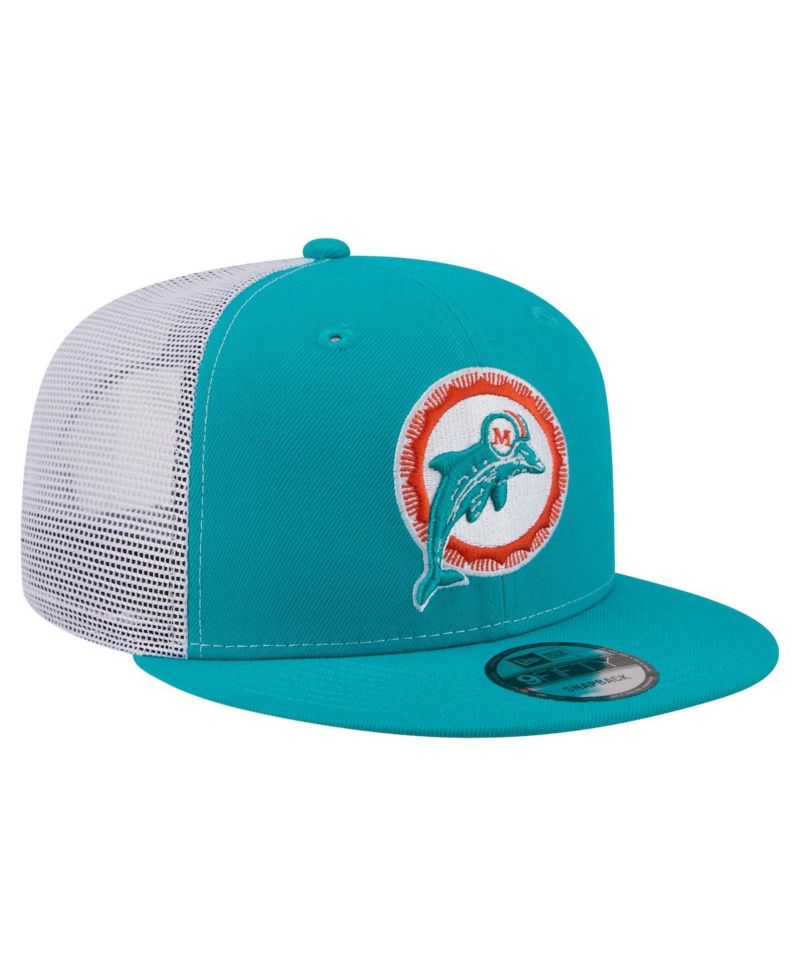 Men's Aqua Miami Dolphins Core Team 9FIFTY Trucker Snapback Hat