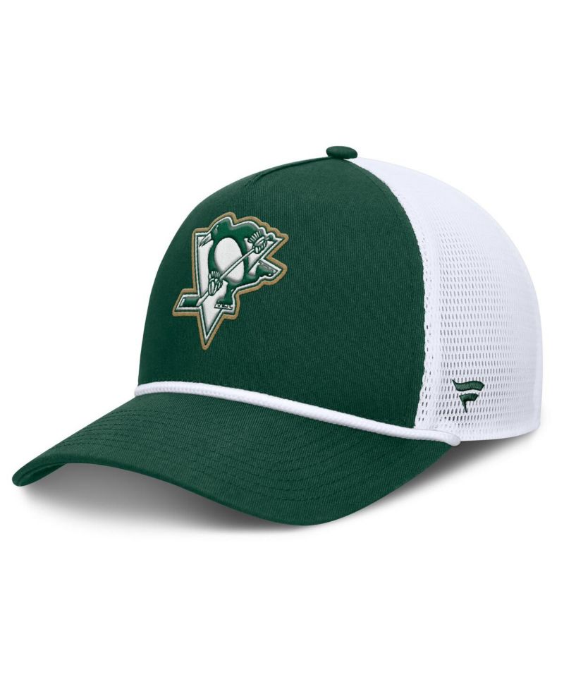 Men's Green/White Pittsburgh Penguins Bermuda A-Frame Adjustable Hat