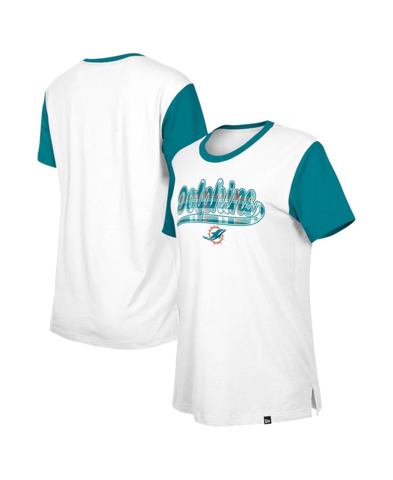 Women's White/Aqua Miami Dolphins 3rd Down T-Shirt
