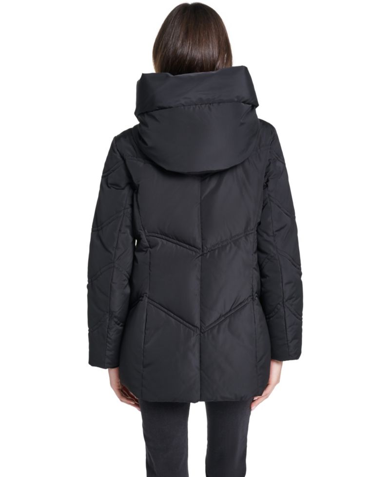 Women's Hooded Chevron-Quilted Puffer Jacket