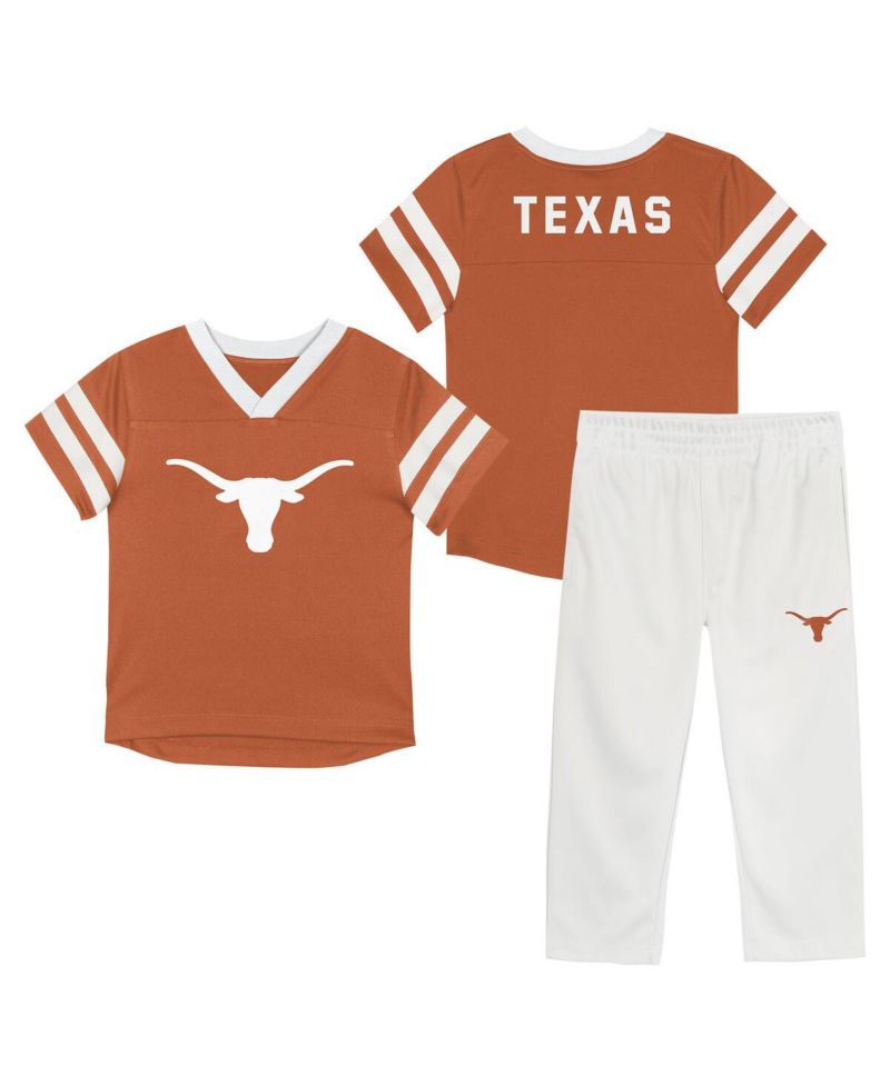 Baby Boys and Girls 2-Piece Texas Orange Texas Longhorns Team Logo Red Zone Top and Pants Set