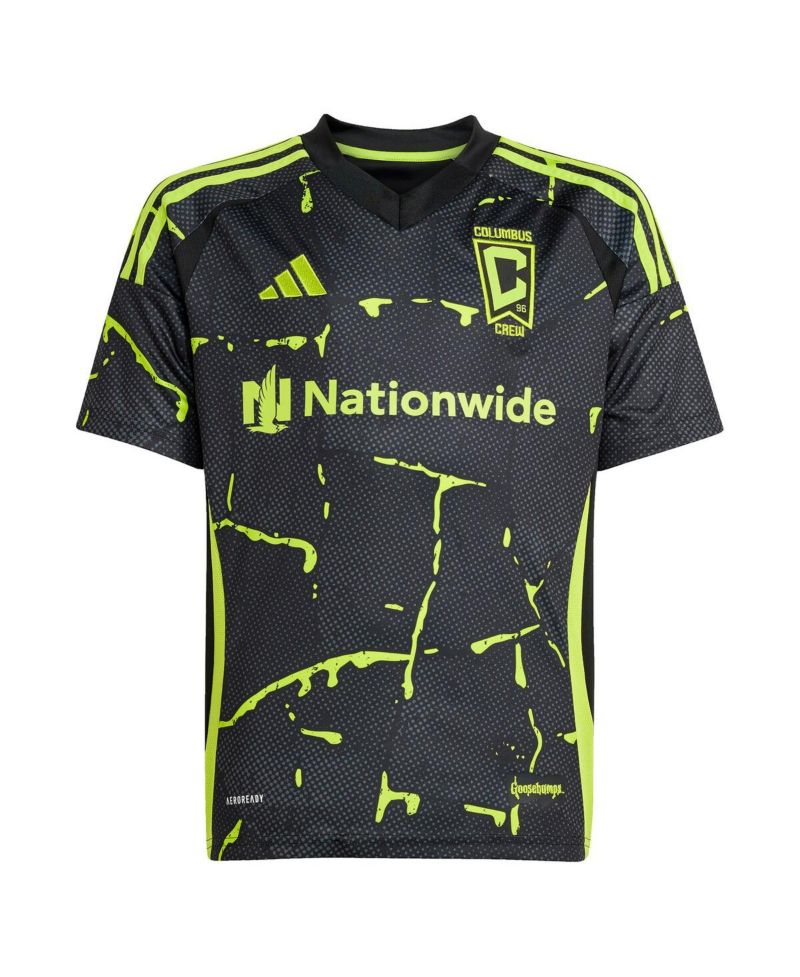 Big Boys and Girls Diego Rossi Black Columbus Crew 2025 The Goosebumps Kit Replica Player Jersey