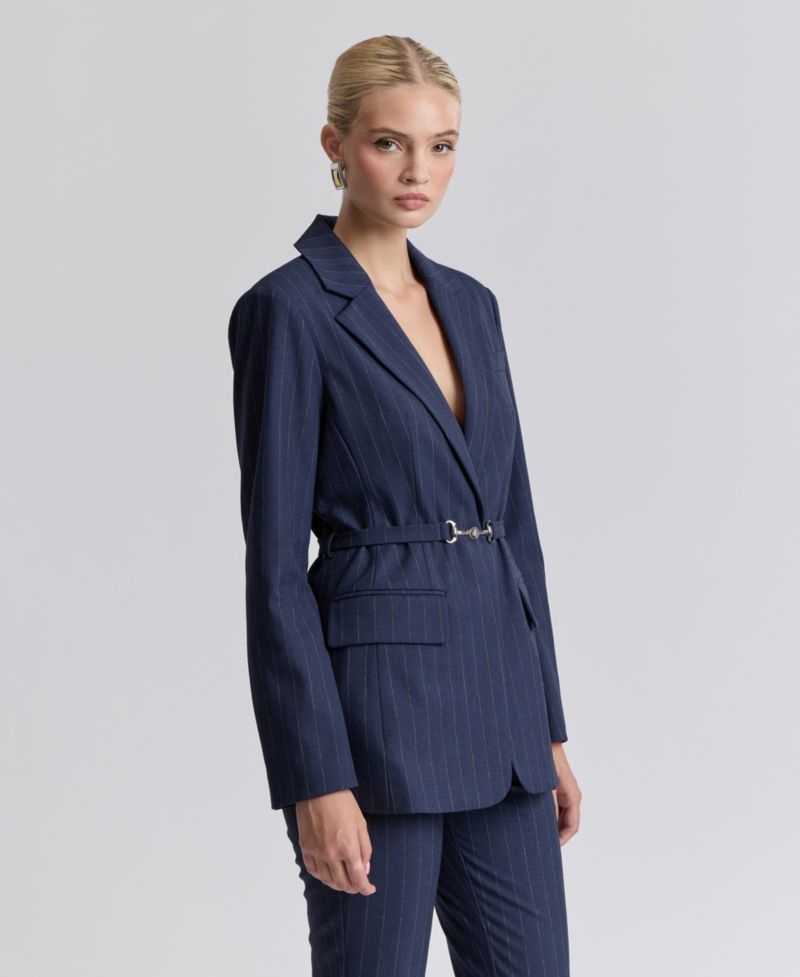 Women's Spread Collar Belted Blazer