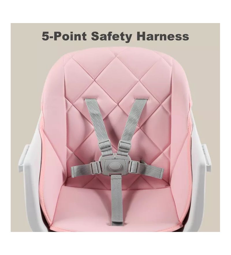7-in-1 Convertible Baby High Chair with Removable Tray and 5-Point Harness