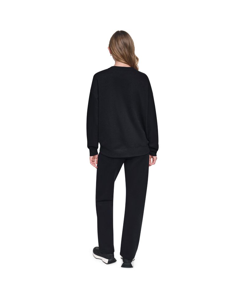 Women's Oversized Drop-Shoulder Rhinestone Applique Sweatshirt