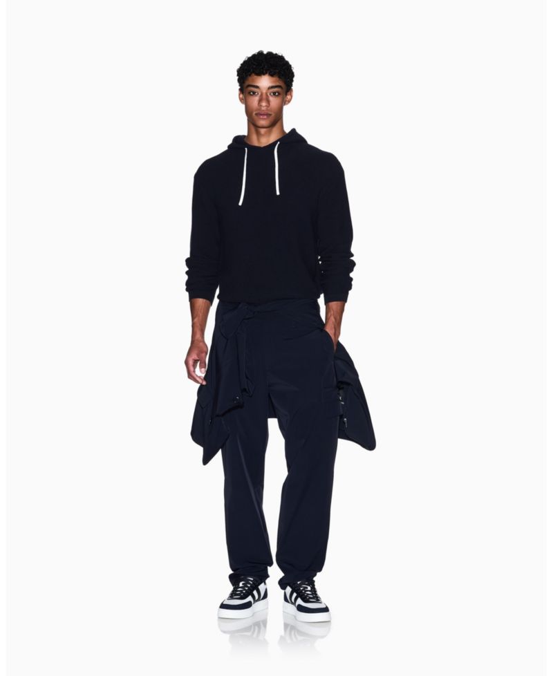 Men's Waffle Knit Hoodie Sweater