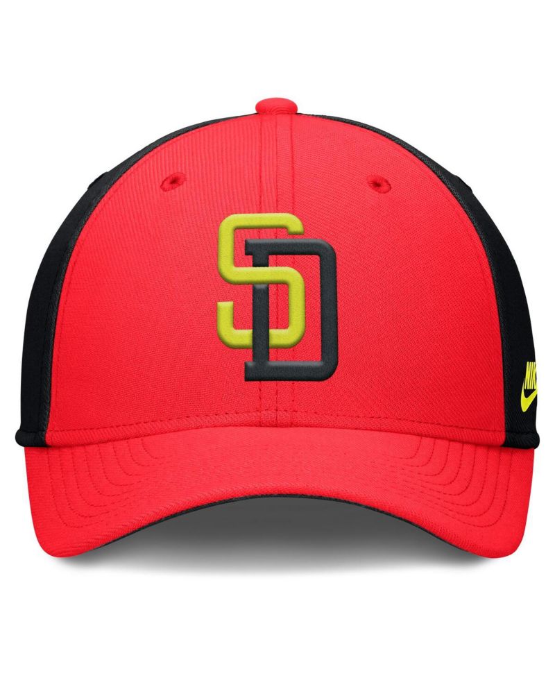 Men's Crimson/Black San Diego Padres Neon 90s Rise Swoosh Flex Hat
