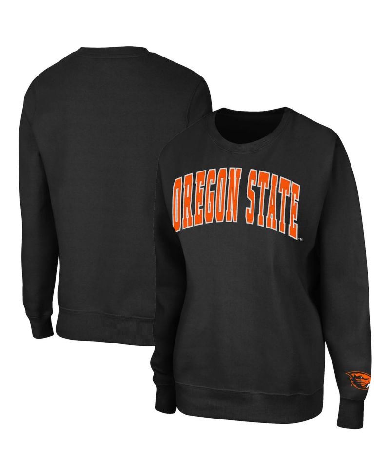 Women's Black Oregon State Beavers Campanile Pullover Sweatshirt