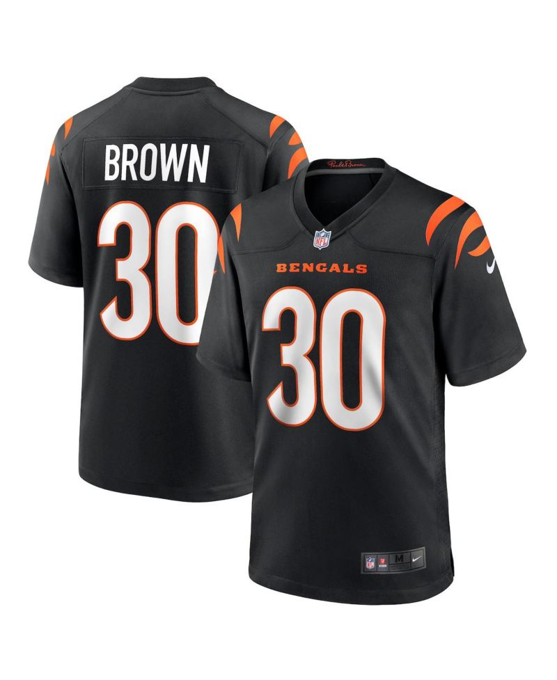 Men's Chase Brown Black Cincinnati Bengals Team Game Jersey